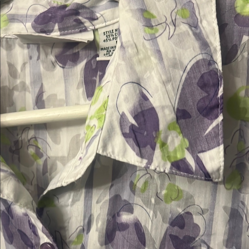 Joanna Purple and Green Casual Button Down Shirt - Picture 5 of 15